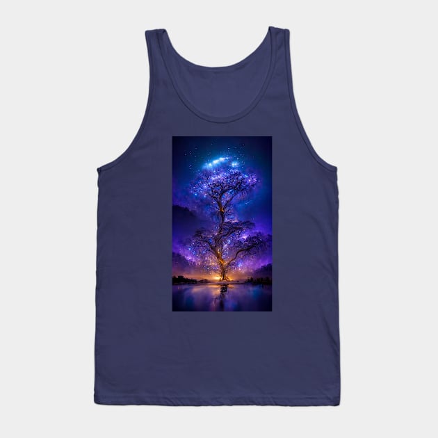 Tree of life glowing star like at night Tank Top by Sub-AIRTist